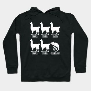 Llama Llama Llama Llama Llama Chameleon (White) Hoodie